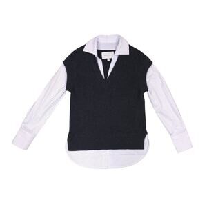 Brochu Walker The Looker V Neck Sweater Layered Cashmere Wool Pullover